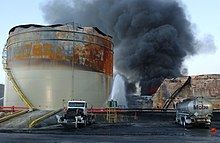 Gasoline tank fire on Cabras Island Pongsona gas tank fire.jpg