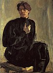 瓦倫丁·謝羅夫所繪的高爾基肖像，1905年