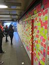 New York City subway station filled with post-it notes put up in protest[270][271]