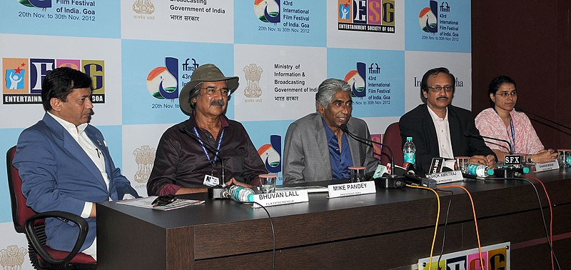 File:Press Conference by the Film Producer Ashok Amritraj, the Director, IFFI, Shankar Mohan, the President, IDPA, Mike Pandey and the Film Entrepreneur Bhuvan Lal during the 43rd International Film Festival of India (IFFI-2012).jpg