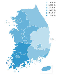 Proportional representatives of legislative election 2016 Minjoo.svg