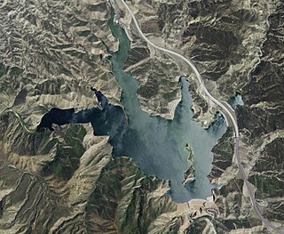 <span class="mw-page-title-main">Pyramid Dam</span> Embankment dam impounding Piru Creek in Los Angeles County, California, United States