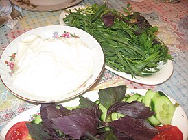 Qatiq and salad from Azerbaijan.jpg