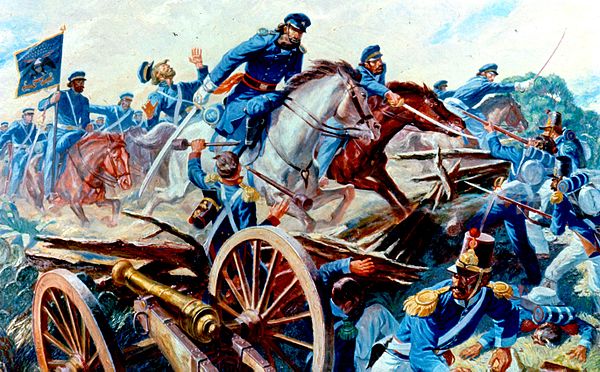 Resaca de la Palma, Texas, 9 May 1846. Here Captain Charles A. May's squadron of the 2d Dragoons (now 2d Armored Cavalry Regiment) slashed through the