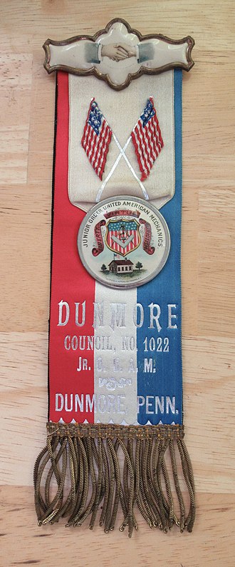 A JOUAM ribbon from Dunmore, Pennsylvania, early 20th century RibbonJOAMDunmore.jpg