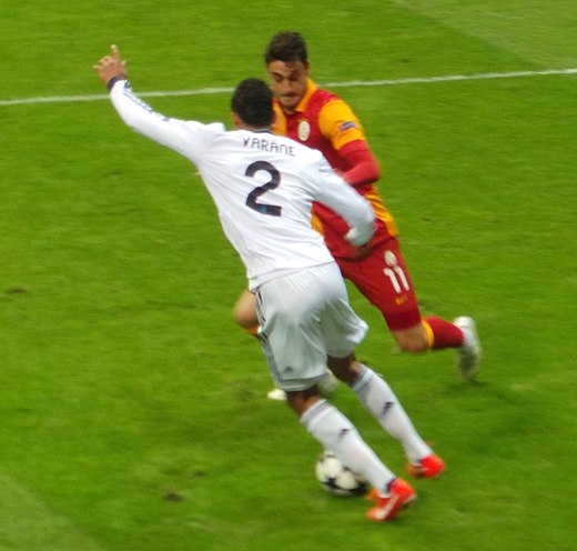 Varane in actie met Real Madrid in de Champions League.