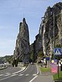 Rock Bayard of Dinant, on the right bank of the Meuse. According to a legend, a magic horse jumped from the top of this rock to the left bank of the river, carrying the Quatre Fils Aymon fleeing Charlemagne