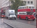 RM1933 30 August 2012 Passing the road entrance Charing Cross station forecourt, about to reach Stop H