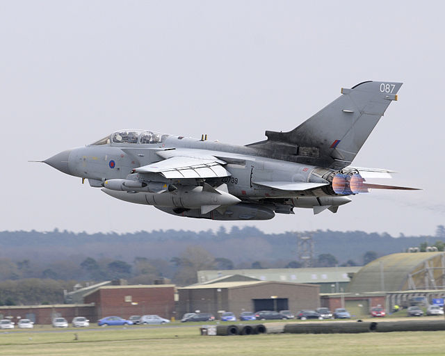 Panavia Tornado GR4 ZD739 taking off from RAF Marham during Operation Ellamy, 2011.