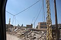 Different view of damage to Baalbek.