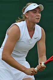 Rybakina in 2019 Wimbledon qualifying Rybakina WMQ19 (1).jpg