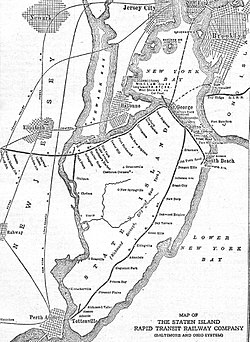 This map of the Staten Island Rapid Transit from 1952 shows the system at its greatest extent, and was published a year before service on the North Shore and South Beach branches was discontinued. SIRT map.jpg