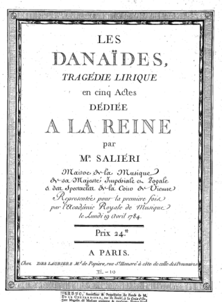 <i>Les Danaïdes</i> Opera by Antonio Salieri