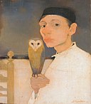 Self portrait with owl, by Jan Mankes.jpg