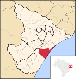 Ligging van de Braziliaanse microregio Aracaju in Sergipe
