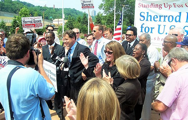 Brown at a campaign rally