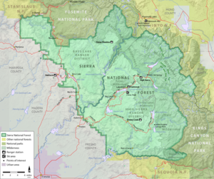 Area map Sierra National Forest map.png