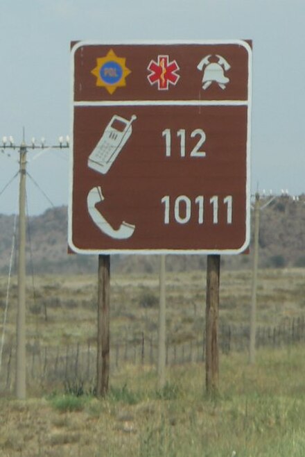 Road signs will remind about emergency numbers