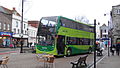 Southern Vectis 1585 (HW63 FHG), an Alexander Dennis Enviro400 parked up in St James' Square, Newport, Isle of Wight at the company's launch of the bus type on 3 January 2014.