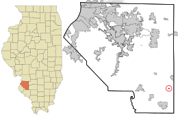 St. Clair County Illinois incorporated and unincorporated areas Darmstadt highlighted.svg