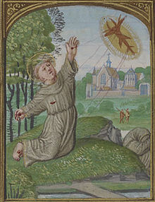 St. Francis Receiving the Stigmata, Book of Hours ( Belgium, ca. 1525-30). The Morgan Library & Museum. St. Francis Receiving the Stigmata, Book of Hours, Belgium, ca. 1525-30. The Morgan Library & Museum.jpg