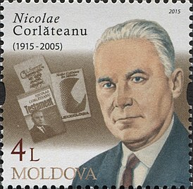 Nicolae Corlateanu op een Moldavische postzegel, 2015