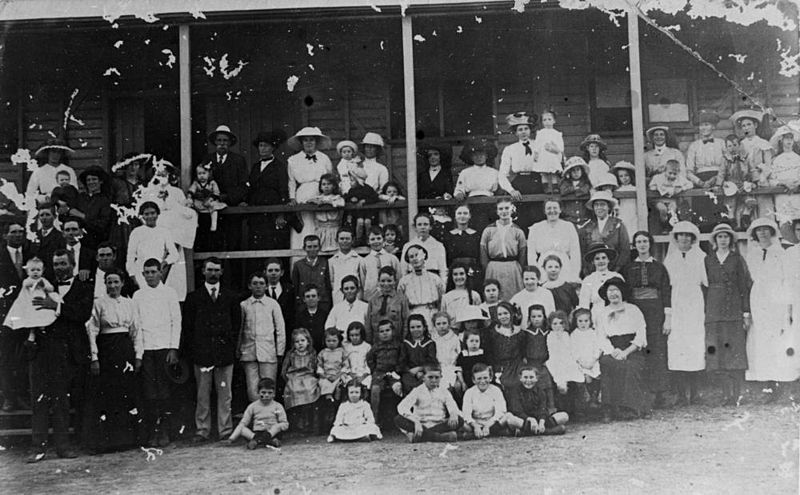 File:StateLibQld 2 70419 Sunday School picnic at the Biggenden Exhibition Hall, Queensland, ca. 1916.jpg