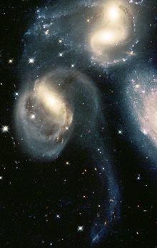 Detail of the quintet in a photo by Hubble Space Telescope, 1998–99. Credits: NASA/ESA