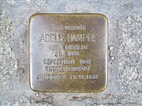 Stumbling stone Adele Hampel, 1, Göpenstrasse 10, Sangerhausen, Mansfeld-Südharz district.jpg