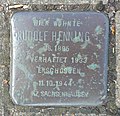 Deutsch: Stolperstein für Rudolf Henning in Düsseldorf, Am Stufstock 23; siehe Liste der Stolpersteine in Düsseldorf