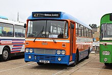 Preserved Strathtay Scottish Alexander Y Type bodied Leyland Leopard in Scottish Bus Group livery Strathtay Scottish XSS 43Y at Newport Quay 2016.jpg