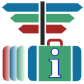 Suitcase icon blue green red dynamic v32.svg