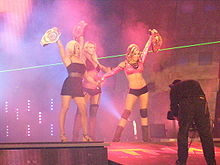 Von Erich and Sky as the TNA Knockouts Tag Team Champions and Madison Rayne as the TNA Knockout Champion TBPAllChamps1.JPG