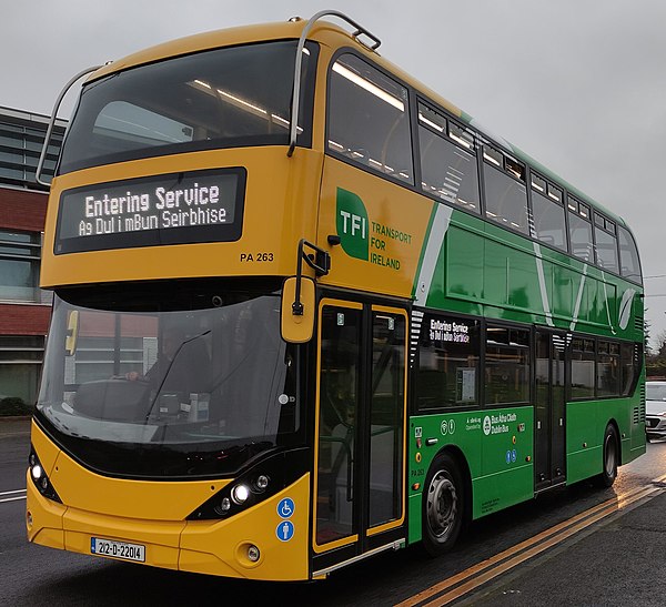 Alexander Dennis Enviro400ER Hybrid with current Transport for Ireland branding