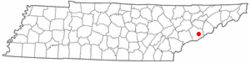 Location of Pittman Center, Tennessee