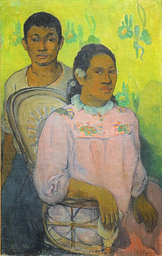 <i>Tahitian Woman and Boy</i> Painting by Paul Gauguin