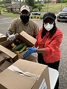 Terri Sewell distributing food relief in Alabama