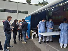 PCR-testing facility installed in Pola de Laviana in order to test to people between 13 and 18 years old. Test COVID Laviana-Llaviana.jpg