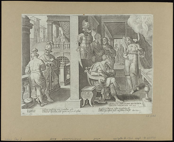 File:The Angel Sending Cornelius for St Peter 1582 print by Stradanus, S.I 55805, Prints Department, Royal Library of Belgium.jpg