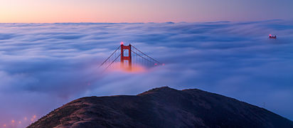 Golden Gate Bridge, San Francisco in fog Image is also a Featured picture of the Golden Gate Bridge