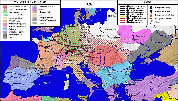 The Hungarian campaign in Europe in 926