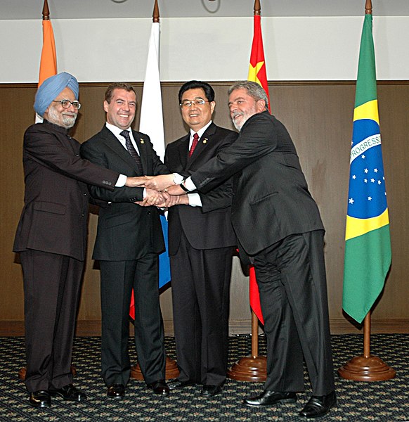 File:The Leaders of the BRIC Countries, the President of Brazil, Mr. Lula da Silva, the President of Russia, Mr. Dmitry A. Medvedev, the Prime Minister of India, Dr. Manmohan Singh and the President of China (1).jpg