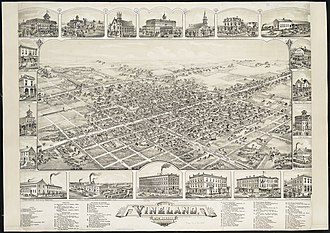 Bird's-eye view in 1885