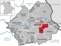 Thiersheim na mapě