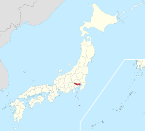 Lage der Präfektur Tokio in Japan