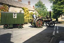 Traction engine with living van Traction engine at Coln St Aldwyns - geograph.org.uk - 629732.jpg