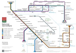 Mapa de ruta del trolebús de Briansk