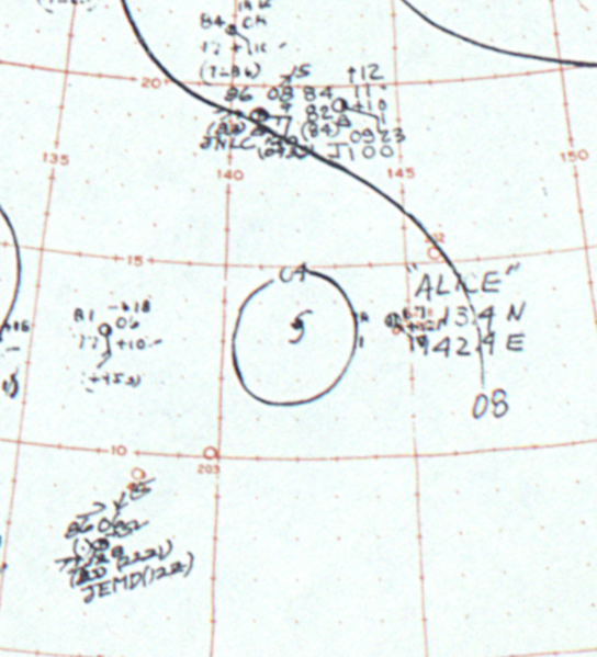 File:Tropical Storm Alice surface analysis 27 June 1964.png