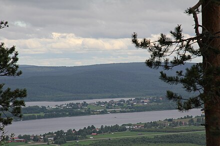 View from Aavasaksa across Tornio River to Sweden