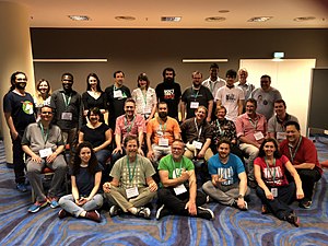 Wikimedia Conference 2018 Wikidata meetup (Peaceray at front and center)